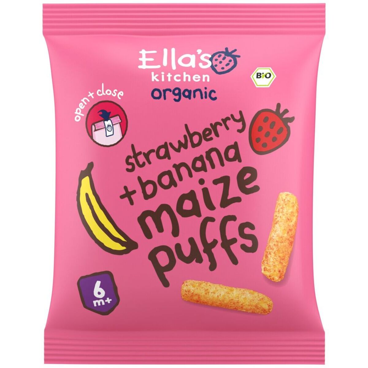 Ella's Kitchen 6+M Strawberry + Banana Maize Puffs