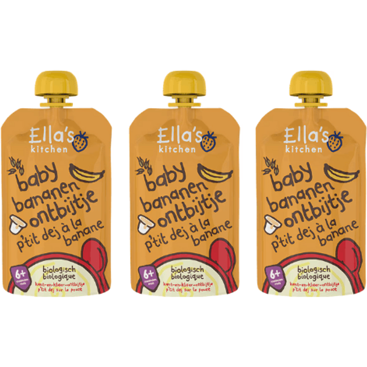 Ella's Kitchen Baby bananen ontbijtje 6+ biologisch 3x 100 g