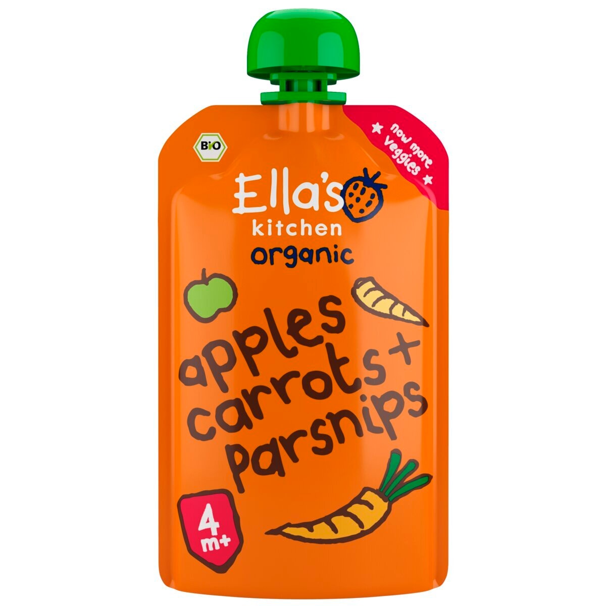 Ella's Kitchen Organic 4M+ Bio Wortel Pastinaak en Appel Knijpzakje