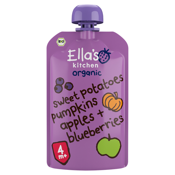 Ella's Kitchen Zoete aardappel, pompoen + bosbes 4+ biologisch 120 g