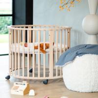 Europe Baby Circa Ronde Box Pakketdeal - Mat Naturel | Pretura Boxmatras - Superior Wave | Kidsmill Boxmatras Hoes
