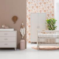 Europe Baby Olivia II Oatmeal / Oatmeal - Retro | Ledikant 60x120 cm + Commode + Kast 2-Deurs