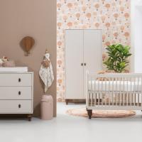 Europe Baby Olivia II Oatmeal / Walnoot - Bold | Ledikant 60 x 120 cm + Commode + Kast 2-Deurs