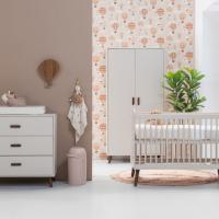 Europe Baby Olivia II Oatmeal / Walnoot - Retro | Ledikant 60x120 + Commode