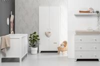 Europe Baby Sarah Ledikant 70 x 140 cm Incl. Juniorzijden/Commode 3 Laden/Hanglegkast 2 Deuren - Wit