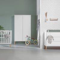 Europe Baby Sterre Babykamer Wit / Naturel | Ledikant 70 x 140 cm + Commode