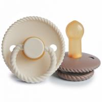 Frigg Fopspeen Rope Cream/Sepia T2 6-18mnd (2 stuks)