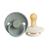 FRIGG Rope Fopspeen Cream / Sage 6-18 Mnd 2 Stuks