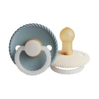 Frigg Rope Night Fopspeen - 0-6 mnd (2 stuks) - Stone Blue/Cream