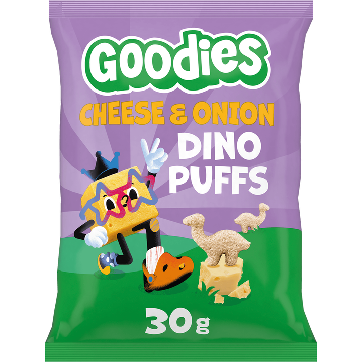 Goodies Snack Dino Puffs Cheese & Onion 30g
