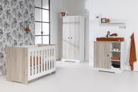 Interbaby Ledikant 60 x 120 - Commode 1 deur 3 vakken - Hanglegkast Rock