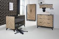 Interbaby Ledikant 60 x 120 - Commode XL 6 Laden - Hanglegkast 2 Deuren / 1 Lade Lancaster