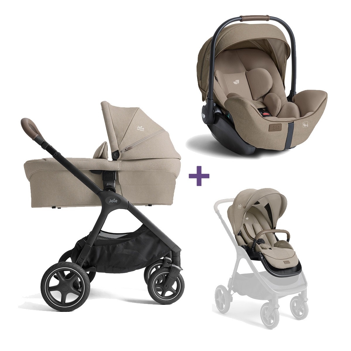 Joie bundel Signature Finiti kinderwagen & autostoel Sandstone
