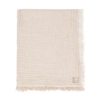 Jollein Deken Wieg - 75 x 100 cm Fringe Stripe Biscuit/Ivory GOTS