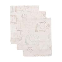 Jollein Hydrofiel Washandje - Elephant Tales - 15x20 cm - 3 Stuks