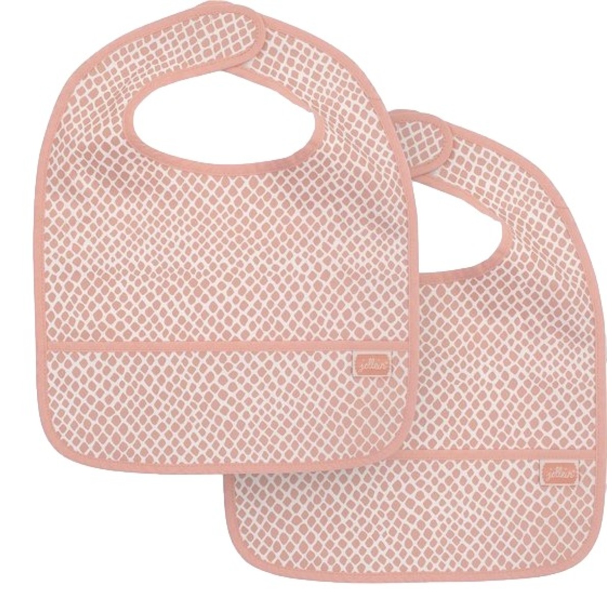 Jollein Snake Pale Pink 2-pack Waterproof Slabber