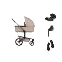 Joolz Day 5 Kinderwagen 4-in-1 - Sandy Taupe | Cybex Cloud T Plus Autostoeltje - Sepia Black | Cybex Base T - Black