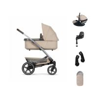 Joolz Geo 3 Kinderwagen - Sandy Taupe | Joolz X Maxi-Cosi Autostoeltje - Sandy Taupe | Maxi-Cosi FamilyFix 360 Pro | Voetenzak | Adapters