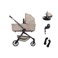 Joolz Hub 2 Kinderwagen Bundel - Sandy Taupe | Joolz X Maxi-Cosi Pebble 360 Pro 2 Autostoeltje | Maxi-Cosi FamilyFix 360 Pro | Adapters