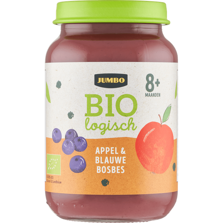 Jumbo Babyvoeding Biologisch Appel & Blauwe Bosbes 8+ Maanden 190 g