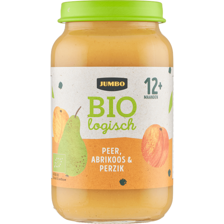 Jumbo Babyvoeding Biologisch Peer, Abrikoos & Perzik 12+ Maanden 220 g