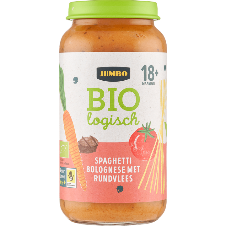Jumbo Babyvoeding Biologisch Spaghetti Bolognese met Rundvlees 18+ Maanden 250 g