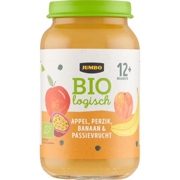 Jumbo Biologisch Babyvoeding Appel, Perzik, Banaan & Passievrucht 12 + Maanden 220 g