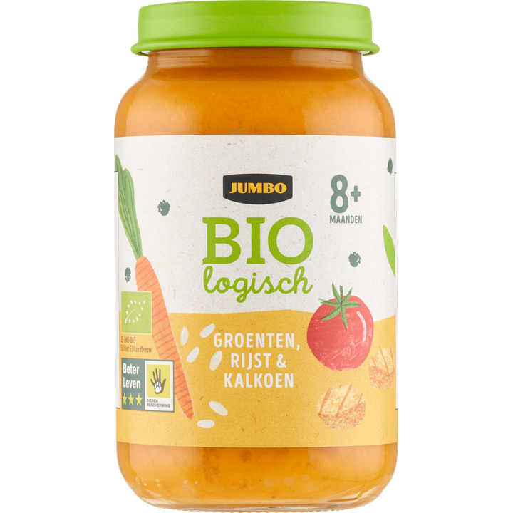 Jumbo Biologisch Babyvoeding Groenten Rijst & Kalkoen 8+ Maanden 220 g