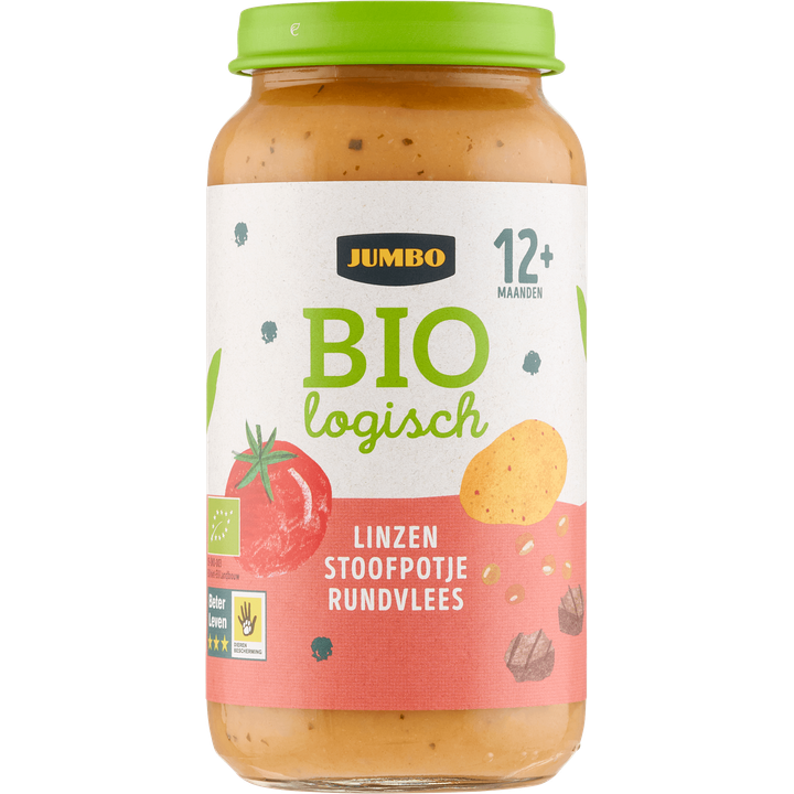 Jumbo Biologisch Babyvoeding Linzen Stoofpotje Rundvlees 12+ Maanden 250 g