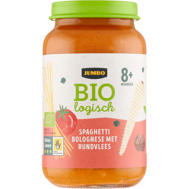 Jumbo Biologisch Babyvoeding Spaghetti Bolognese met Rundvlees 8+ Maanden 220 g