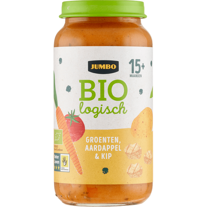 Jumbo Biologisch Groenten, Aardappel & Kip 15+ Maanden 250 g