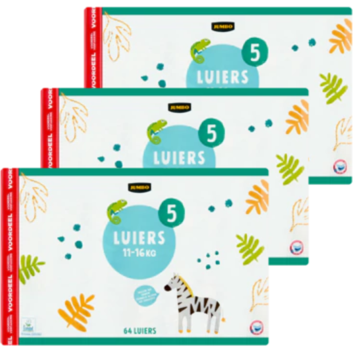 Jumbo Luiers Maat 5 11-16 kg 3 x 64 Stuks - Voordeelverpakking