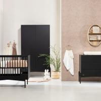 Kidsmill Boutique Babykamer Zwart Mat | Bed 60 x 120 cm + Commode