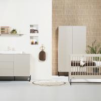Kidsmill Intense Babykamer - Mat Oatmeal | Ledikant 60 x 120 cm + Commode XL + Kast 2-Deurs