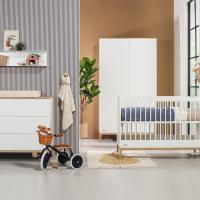 Kidsmill Intense II Babykamer Mat Wit / Eiken | Ledikant 60 x 120 cm + Commode