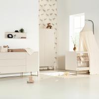 Kidsmill Intense II Babykamer Oatmeal / Patinated Brass | Ledikant 70 x 140 cm + Commode + Kast 2-Deurs
