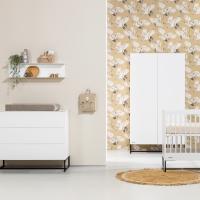 Kidsmill Intense II Babykamer Wit / Zwart | Ledikant 60 x 120 cm + Commode 3L