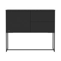 Kidsmill Intense II Commode 1D / 2L Mat Zwart - Zwart - Marmer Zwart