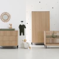 Kidsmill Levi Babykamer Incl. Ronde Potenset Naturel Eiken | Commode + Kast