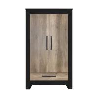 Kidsmill Long Island Kledingkast 2-Deurs Zwart / Oldwood