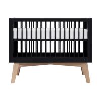 Kidsmill Sixties Babybed Zwart Mat / Naturel 70 x 140 cm