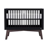 Kidsmill Sixties Babybed Zwart Mat / Walnoot 60 x 120 cm
