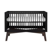 Kidsmill Sixties Babybed Zwart Mat / Walnoot 70 x 140 cm