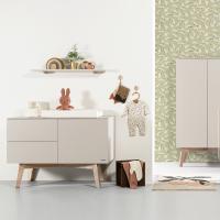 Kidsmill Sixties Babykamer Oatmeal / Eiken | Commode + Kast 2-Deurs