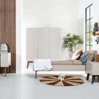 Kidsmill Sixties Kinderkamer Oatmeal / Walnoot | Bed 90 x 200 cm + Bureau + Kast 3-Deurs