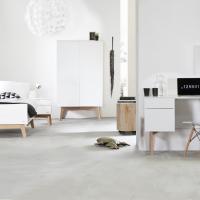 Kidsmill Sixties Kinderkamer Wit Mat / Naturel | Bed 90 x 200 + Bureau + Kast 3-Deurs