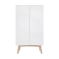 Kidsmill Sixties Kledingkast 2-Deurs Wit Mat / Naturel