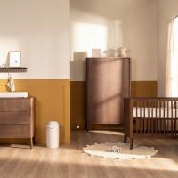 Kidsmill Tune Babykamer Walnoot | Ledikant 60 x 120 cm + Commode XL + Kast 2-Deurs