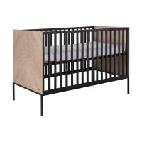 Kidsmill Vince Babybed Black / Oak 70 x 140 cm