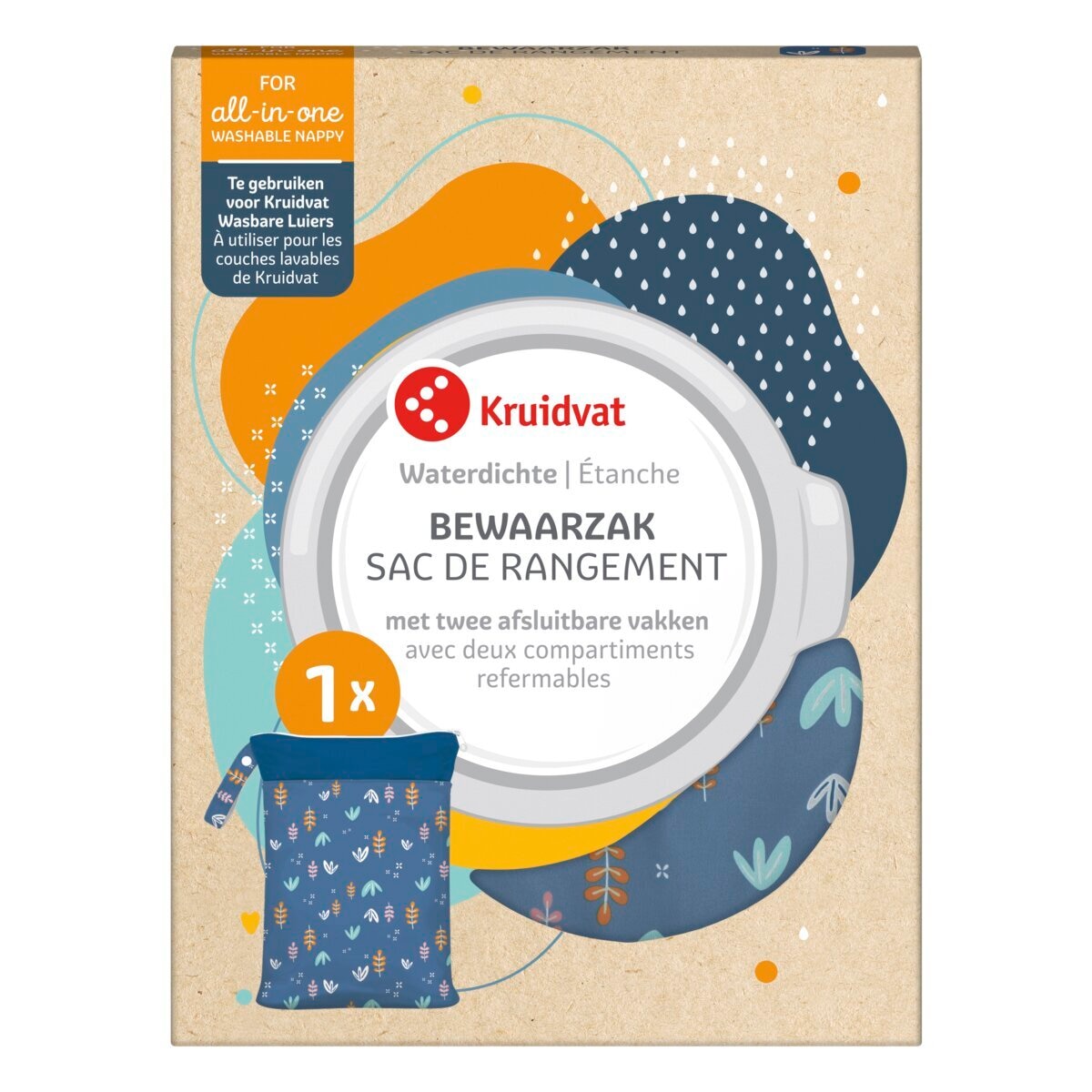Kruidvat Bewaarzak voor Wasbare luiers met Plantenprint